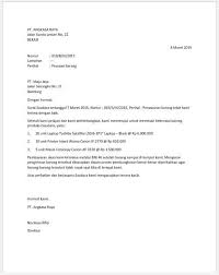 Example of a formal letter. 8 Contoh Surat Pesanan Barang Semi Block Style Atk Elektronik Dll