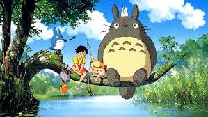 Game digital wallpaper, studio ghibli, howl's moving castle, mountains. Hd Wallpaper Blue Background With Studio Ghibli Text Overlay My Neighbor Totoro Wallpaper Flare