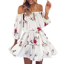 Gender Women Dresses Length Above Knee Mini Silhouette Bud Decoration None Materia Mini Dress With Sleeves Boho Floral Dress Mini Dresses Summer