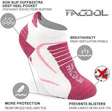 Facool Women's Running Socks 3/4/6 Pairs Athletic Cushion Hiking Camping  Walking Ankle Socks, 3Pairs Rose White&Red, M : Amazon.se: Fashion