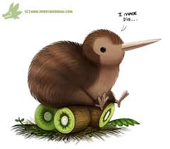 Daily Paint 1060 Kiwi Bird By Cryptid Creations On Deviantart Daily Painting Cute Drawings Kiwi Animal