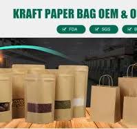 FSC Certificate 14lb Custom OEM ODM Large Size Printed Zipper Organic  Bamboo Cat Litter Packaging Biodegradable Kraft Paper Bag Pouch