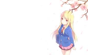 Eyes blonde original characters long hair red eyes. Blonde Hair Blush Cherry Blossoms Long Hair Petals Red Eyes Sakura Sou No Pet Na Kanojo Seifuku Shiina Mashiro Skirt Shiina Mashiro Sakurasou No Pet Sakura Sou