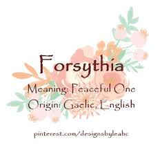 Baby Girl Name Forsythia Meaning Peaceful One Flower Name Origin Gaelic English Www Pinterest Co Baby Girl Names Girl Child Names Gaelic Baby Names