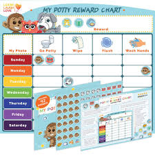 Potty Training Chart For Girls Boys Multiple Kids By Learn Laugh Love Kids Potty Reward Chart For Toddlers Motivates And Rewards Potty Training