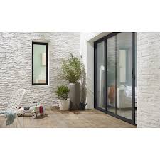 Baie Vitree Aluminium Gris Brico Essentiel H 200 X L 240 Cm Baies Vitrees Baie Coulissante Vitre Atelier