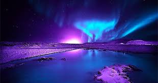 Auroras Purple And Blue Northern Lights Auroras Reflections Aurora Borealis Northern Lights Northern Lights Photo