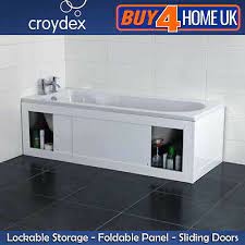 Fixing instructions positioning the bath panel removable panels 1. Croydex Front End Unfold N Fit White Bath Panels Key Lockable Side Storage Ebay