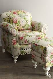 Wildflower Cottage Upholstered Floral Armchair Matching Ottoman Chic Furniture Furniture City Furniture