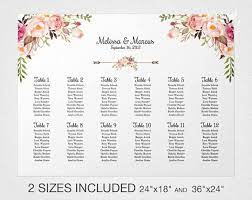 Pink Floral Wedding Seating Chart Template Floral Wedding Etsy Wedding Seating Chart Sign Seating Chart Wedding Seating Chart Template