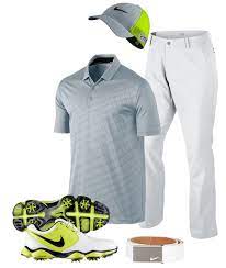 Championship Golf Outfit White Grey And Lime Green Nike Look Good While U Golf Guys In 2020 Mens Golf Outfit Golf Outfit Golf Fashion