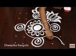 Latest Small Kolam Design For Beginners With 6x6 Dots Easy Simple Rangoli Design Lotus Muggulu Y Simple Rangoli Kolam Designs Rangoli Designs With Dots