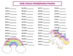 Unicorn Multiplication Worksheets Teaching Resources Tpt