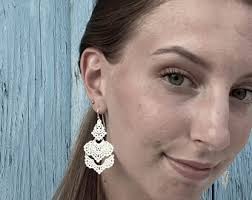 Große Silber Ohrringe, Leichte Silber Statement Ohrringe, feminine Silber  Ohrringe, Jugendstil gestempelte Tropfen im mexikanischen Stil