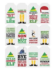 Funny Elf Quote Gift Tags Printable Typography Elf Christmas Decorations Funny Christmas Tags Elf Quotes