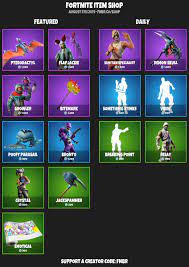 Fortnite cosmetics, item shop history, weapons and more Fnbr Co Auf Twitter Fortnite Item Shop For August 5th 2019 Https T Co Nxpckxmqqb Use Creator Code Fnbr If You D Like To Support Us Https T Co 0yv2apfzro