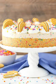 Easy No Bake Funfetti Oreo Birthday Cake Cheesecake Recipe Recipe Oreo Cake Birthday Cake Cheesecake Birthday Cake Flavors