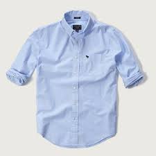 Abercrombie Fitch Classic Fit Poplin Shirt Blue Shirt Men Light Blue Dress Shirt Mens Shirts
