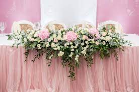 Wedding flower terminology, budget, tips and inspiration to help you make those pesky floral decisions. Wedding Decorations With Fresh Roses And Hydrangea Flowers Greens Stock Photo Picture And Royalty Free Image Image 117407859