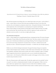 Pdf The Politics Of Nature And Nurture