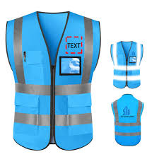 Ansi high visibility safety vests with logo keep wearers visible in dangerous situations and decrease jobsite accidents. Big Size High Visibility Safety Vest Custom Logo Protective Workwear 5 Pockets With Reflective Strips Outdoor Work Vest Blue L Buy Online In Antigua And Barbuda At Desertcart 113098818