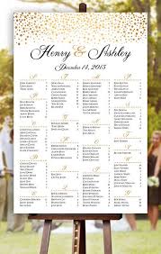 Wedding Seating Chart Rush Service Gold Polka Dots