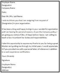 Simple Resignation Letter Format Can Be Customized As Per The Needs Of The  Employ… | Simple Resignation Letter Format, Resignation Letter, Resignation  Letter Format