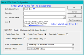 configure the oracle odbc driver