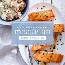 7 Day Heart Healthy Meal Plan 1 200 Calories Eatingwell