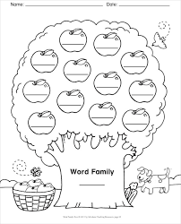 These can be your weekly spelling words or any words children need to practice spelling. Word Family Template Blank Tree Spelling Writing Subject Worksheets Kindergarten Families Worksheet For Mixed Fraction Family Worksheet For Kindergarten Coloring Pages Mixed Fraction Addition Worksheet Mat Website Multiplication Game Worksheets Fifth Grade