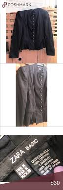 Zara Button Front Black Jacket Size M Zara Black Clothes Design Black Jacket
