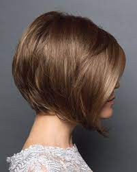 Classic A Line Bob With A Long Fringe And Tapered Aline Bob Classic Fringe Long Tapered Weft Thick Hair Styles Bob Hairstyles Medium Hair Styles