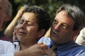 Douglas Rivlin Clarissa Martinez Embrace Hearse Editorial Stock Photo