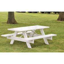 Dura Trel Backyard Outdoor Lightweight 72 Inch Picnic Table With Benches White Walmart Com In 2020 Picnic Table Outdoor Dining Table Patio Picnic