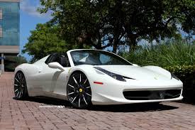 As with every used ferrari 458 italia for sale, look for low mileage cars with upgrades done tastefully and professionally. White Ferrari 458 Spider On Stunning Adv 1 Wheels White Ferrari Ferrari 458 White Ferrari 458