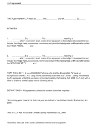 Typical partnerships usually engage in continuous business and comprise two or more persons or entities combining to engage in that business. Llp Agreement Sample 1 Limited Liability Partnership Law
