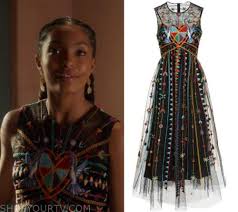 Get exclusive videos, blogs, photos, cast bios, free episodes. Grown Ish Season 3 Episode 14 Zoey S Embroidered Midi Dress Shop Your Tv