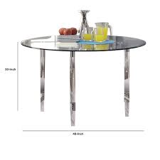 Copper, recycled wood, glass, pine or add your own marble or granite toppers. Glass Top Metal Dining Table With Acrylic Legs Silver And Clear On Sale Overstock 29714272