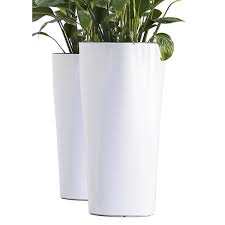 Very tall pots look very cool; Garden Patio 2 X Black Large Plant Pots Square Tall Plastic Planters Indoor Outdoor Garden Plant Care Supplies Soil Accessories