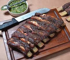 Rubbed and grilled on the big green egg for only 35 minutes. Nibble Me This Beef Back Ribs With Chimichurri On The Big Green Egg
