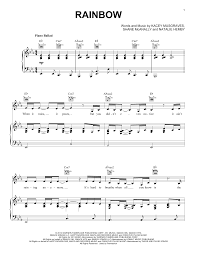 Before we sent everything off to the presses, i went back in my old songs and i found rainbow again. Rainbow Noten Kacey Musgraves Klavier Gesang Gitarre Rechte Hand Melodie