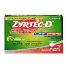 Zyrtec D 12 Hour Allergy Medicine Nasal Decongestant Tablets 12 Ct Walmart Com Nasal Decongestant Allergy Medicine Decongestant