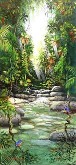 Ian Stephens Original Paintings Rainforest Paintings Jungle Art Jungle Scene Tropical Art