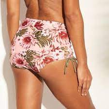 Women S Full Coverage High Waist Bikini Bottom Kona Sol Pink Floral Xs High Waisted Bikini High Waisted Bikini Bottoms Bikini Bottoms