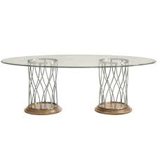 If you love to entertain and love a chic, contemporary finish, these styles may be just what you need to add the right kind of pop to your home. Bn 321 773 Oval Bernhardt Monterey Oval Glass Top Dining Table Glass Top Dining Table Bernhardt Furniture Dining Furniture