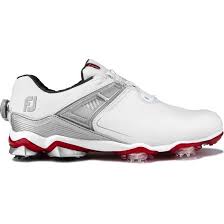 The boa fit system enables footjoy to deliver an even higher level of comfort, stability, and power through a truly custom fitting golf shoe for men & women. Footjoy Men S Tour X Boa Golf Shoes White Red 9 Wide Golfballs Com