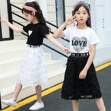 Black And White Matching Children Summer Clothes Kids Wear Casual Clothing Outfit Set Korean Girls Skirt And Top Sets For Kids Clothing Sets Aliexpress