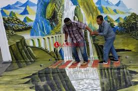 Lukisan 3d di lantai dan dinding sekolah yang awesome. Lukisan 3d Di Sidomulyo Menarik Perhatian Warga