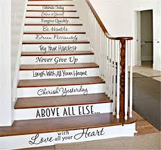 Maybe you would like to learn more about one of these? Stairway Decals Quote Wall Sticker For Stairs In This House House Rules Staircase Decor Family Wall Decals Stair Riser Decals Housewarming Gift Buy Online In Brunei At Brunei Desertcart Com Productid 153333288