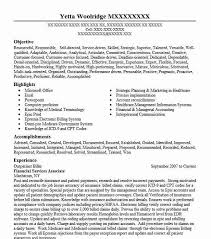 Financial Services Associate Resume Example Livecareer
